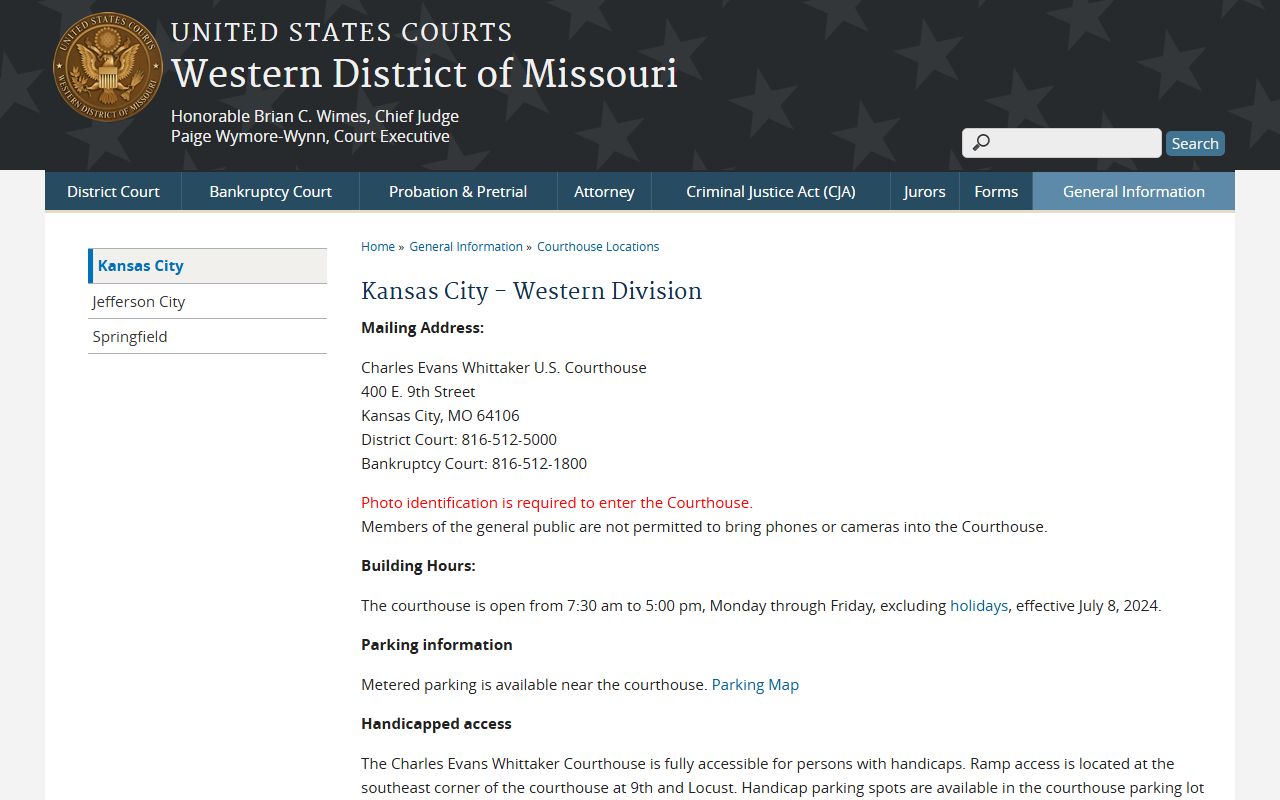 Jackson County Circuit Court Kansas City federal courthouse distinction