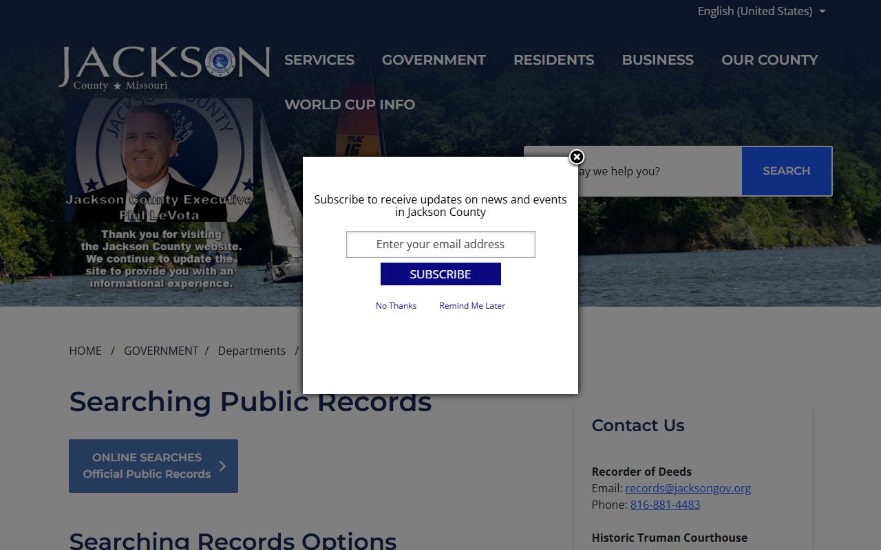 Jackson County circuit clerk records Recorder public search instructions