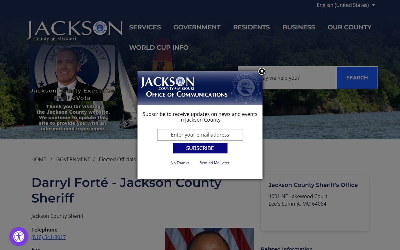 Jackson County arrest records Sheriff Darryl Forte official profile