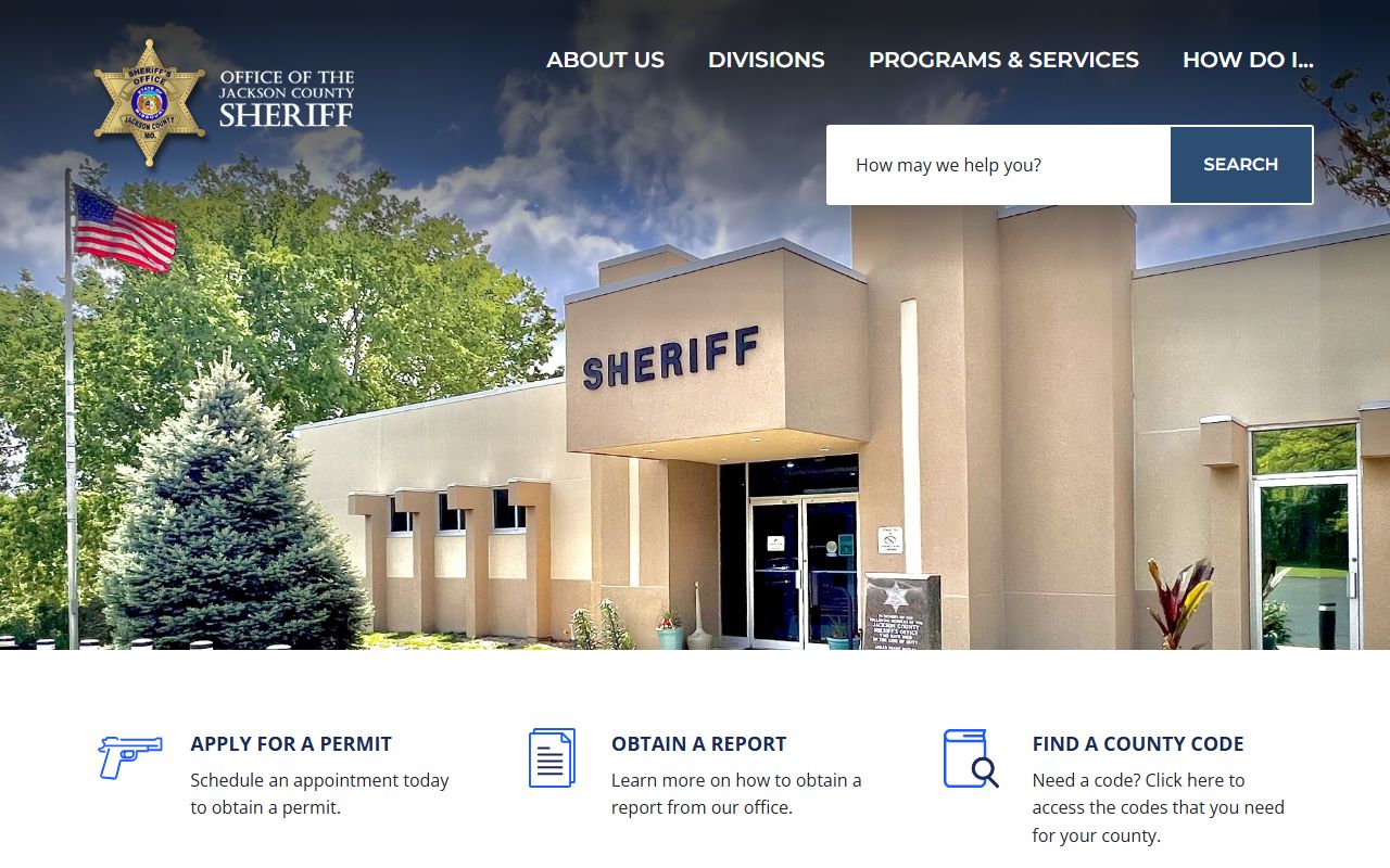 Jackson County arrest records Sheriff's Office contact page