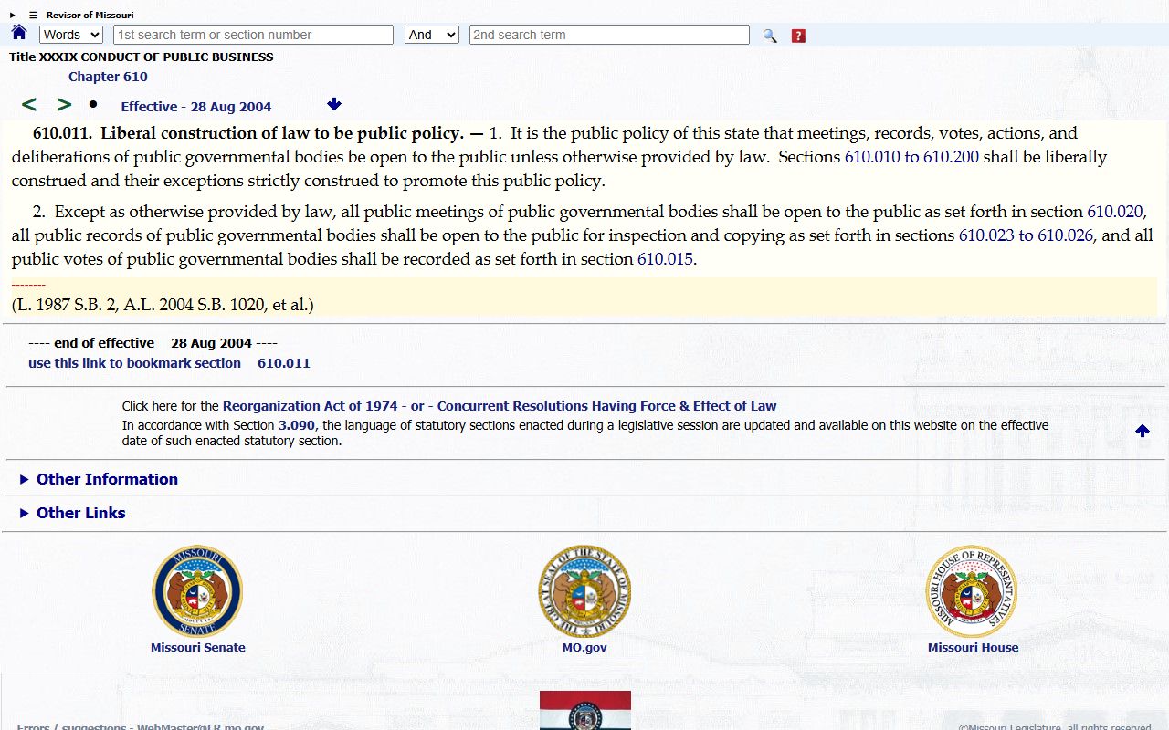 Jackson County court dockets Sunshine Law policy statute