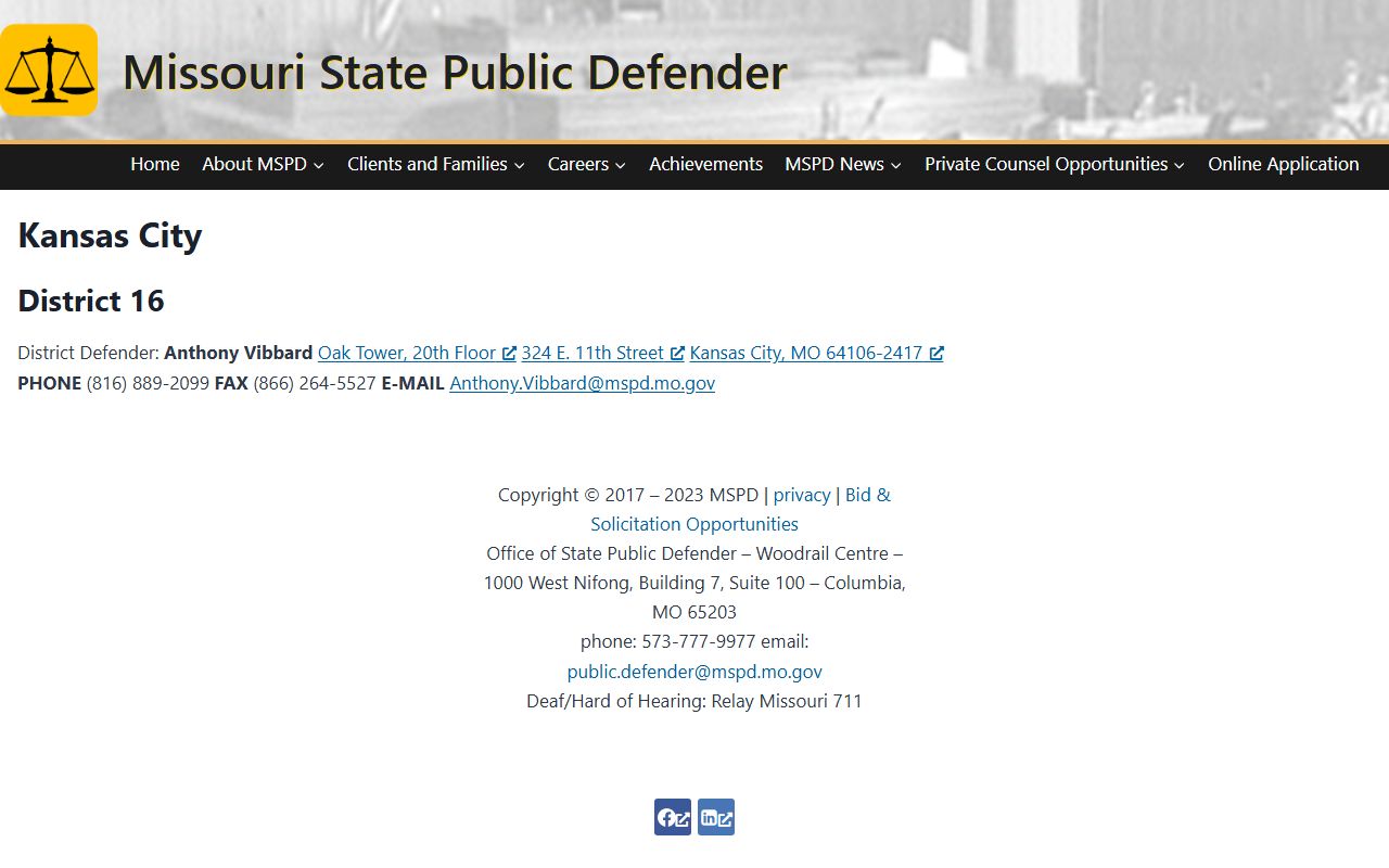 Jackson County criminal court records Kansas City public defender page