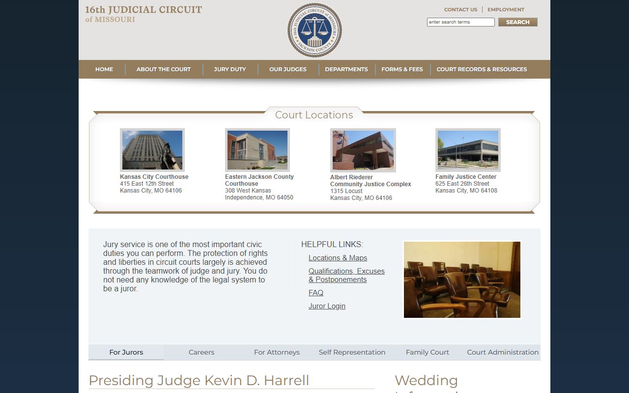 Jackson County court records 16th Judicial Circuit homepage
