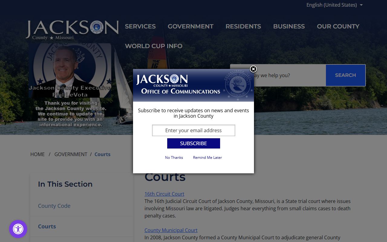 Jackson County court records county courts page