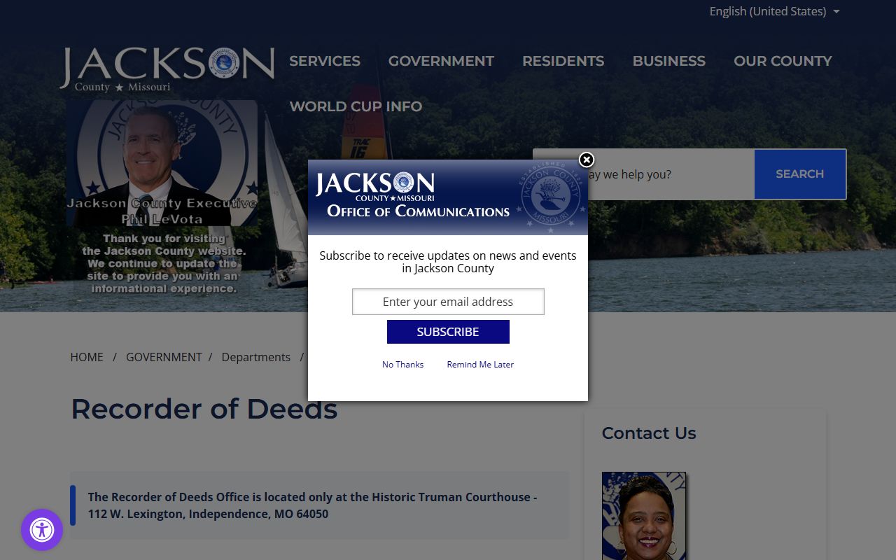 Jackson County marriage and divorce records Recorder of Deeds page